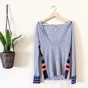 Free People Wool Blend Hooded Thermal Top